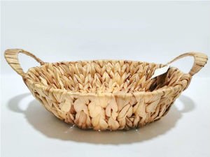 %100 DOĞAL DEKORATİF HASIR ÖRGÜ SEPET YUVARLAK