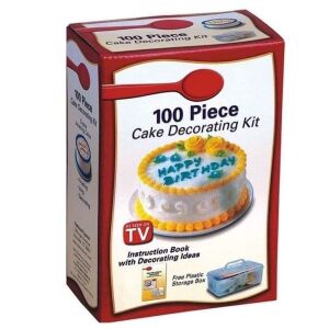100 Parça Pasta Süsleme Kiti, Kullanım Kitapçığı ve ÜCRETSİZ Plastik Saklama Kutusu ile