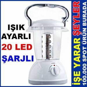 IŞIK TONU AYARLI 20 LED IŞILDAK ŞARJLI FENER