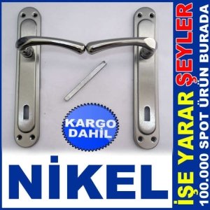 1.KALİTE METAL 2'Lİ NİKEL KAPI KOLU SETİ -2