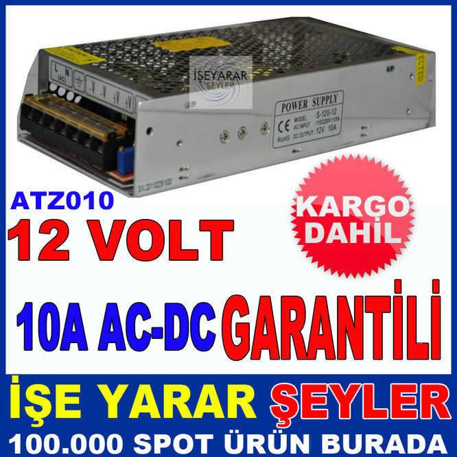 12V 10A AC-DC İÇ ve DIŞ MEKAN LED ADAPTÖRÜ KD