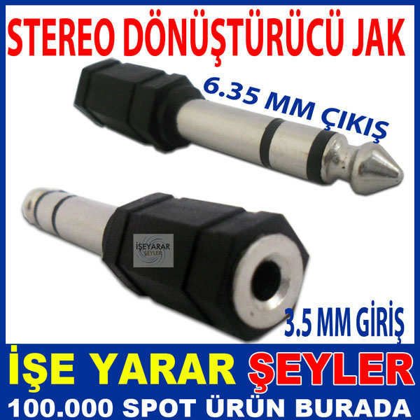 3.5 MM GİRİŞ 6.3 MM ÇIKIŞ STEREO DÖNÜŞTÜRÜCÜ JAK