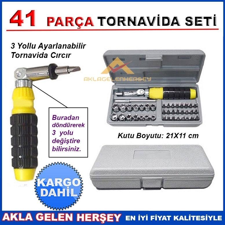 41 PC MAFSAL BAŞLIK TORNAVİDA LOKMA BİT UÇ SETİ
