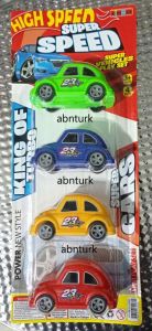 4 Adet Vosvos Araba Farklı Renklerde 7cm Mini Oyuncak Fonksiyonsuz Efsane Araba Plastik 4lü Oyuncak