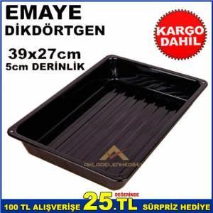 Siyah Emaye Fırın Tepsisi 39x27cm Dikdörtgen İç Ve Dış Yüzeyi Sağlıklı Emaye Kaliteli Fırın Tepsisi