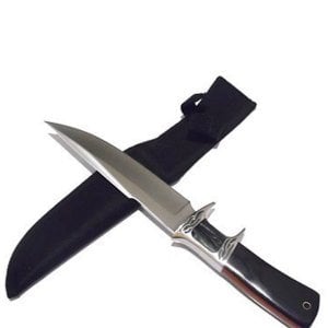 Desenli Av Bıçağı 28cm Kemer Takma Klipsli Rambo Bıçağı Şık Tasarım Kemik Saplı Çelik Kamp Bıçak