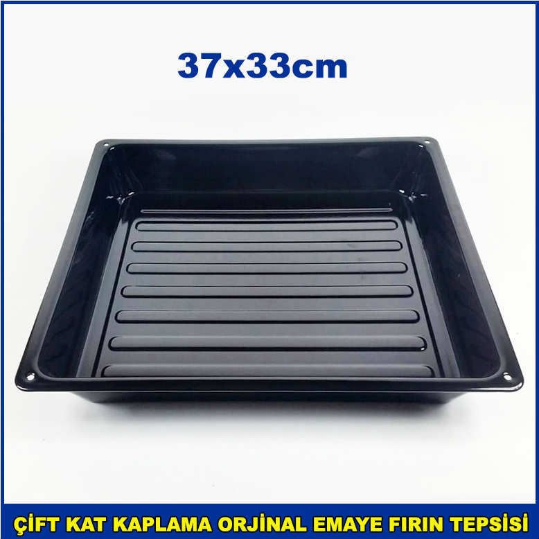 Kare Emaye Fırın Tepsisi 37x33cm Kaliteli Çelik Üzeri 2 Kat Emaye Kaplama Orijinal Fırın Tepsisi