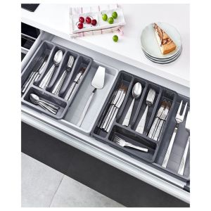 Plastik  Ayarlanabilir Kayar Kızaklı Çekmece içi Kaşıklık Kapalı Ölçü:30x34, Açık Ölçü:30x54