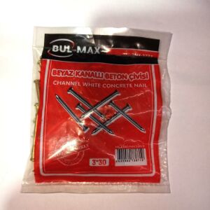 Yamulmayan Süper Kanallı Beton Çivisi 30 Adet 3x30mm Çok Amaçlı Kullanım