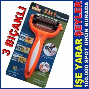 3 BIÇAKLI MULTİFONKSİYON SEBZE MEYVE SOYACAĞI