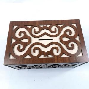 Büyük Boy Şeffaf Pencereli Ahşap Kilitli Sadaka Kutusu 22x13x14 Cm