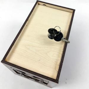 Büyük Boy Şeffaf Pencereli Ahşap Kilitli Sadaka Kutusu 22x13x14 Cm