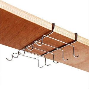 Dolap içi 10 Kancalı Fincan Askılığı Paslanmaz Çelik Kupa Askısı Yer Kaplamaz Tavan Askılama Sistemi