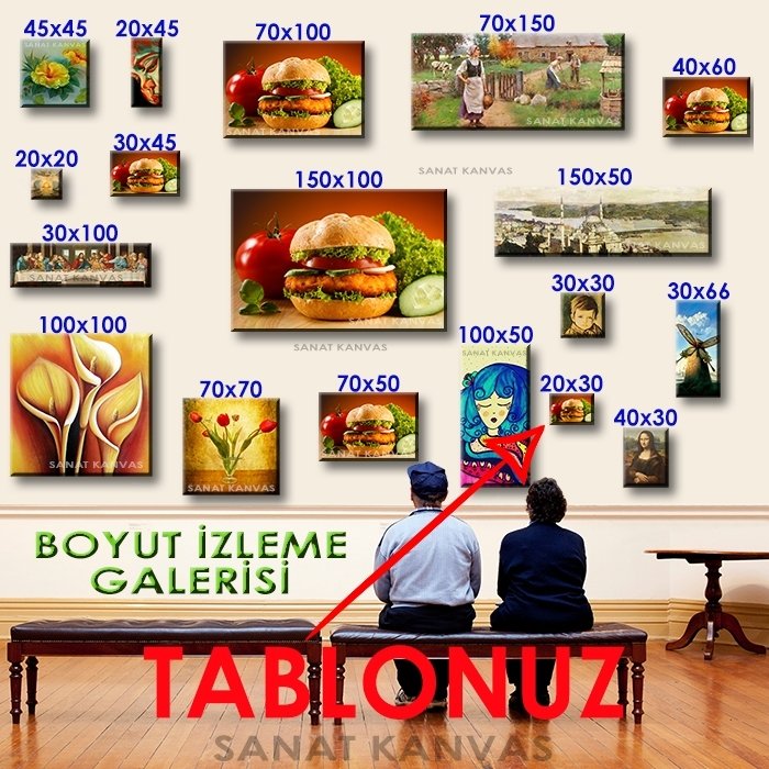 TAVUK BURGER 7 değişen ölçü ORİJİNAL KANVAS TABLO