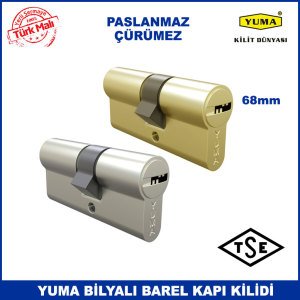 Darbelere Dayanıklı TSE Garantili Paslanmaz Yuma 68mm Bilyalı Barel Kapı Kilidi