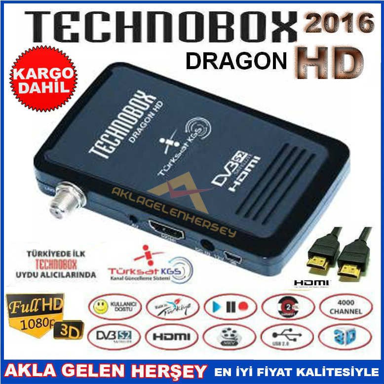 FULLHD MİNİ TECHNOBOX DRAGON UYDU ALICISI TKGSLİ -1