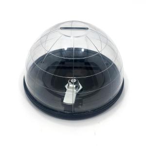 Şeffaf Kırılmaz Yarım Küre Fanus Kilitli Sadaka ve Bağış Kutusu Kilitli Şeffaf Kumbara