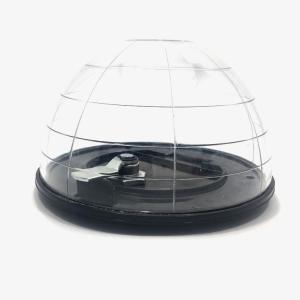 Şeffaf Kırılmaz Yarım Küre Fanus Kilitli Sadaka ve Bağış Kutusu Kilitli Şeffaf Kumbara