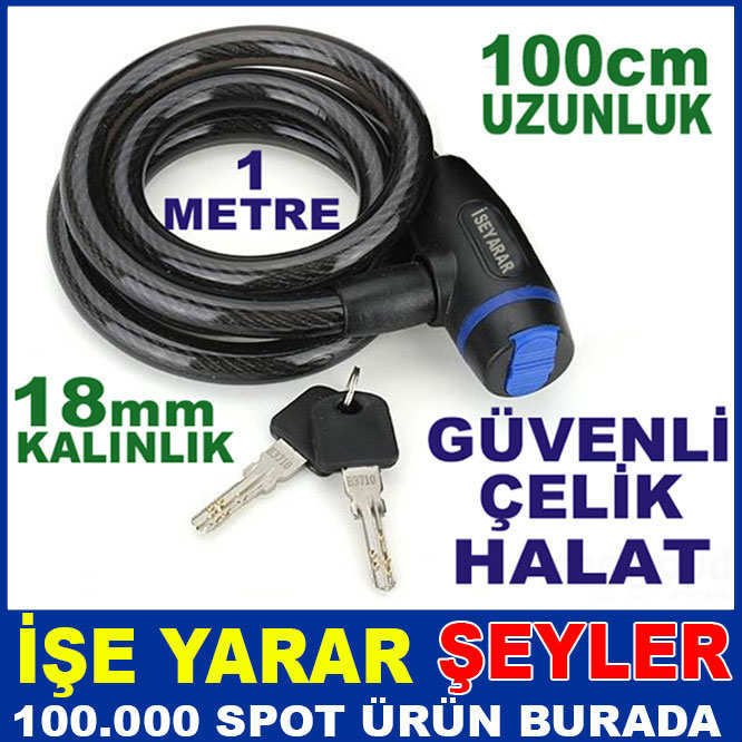 ÇELİK HALAT 2 ANAHTARLI GÜVENLİ BİSİKLET KİLİDİ