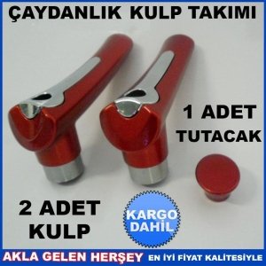 KIRMIZI RENK ÇAYDANLIK KULP TAKIMI VE TUTACAĞI K