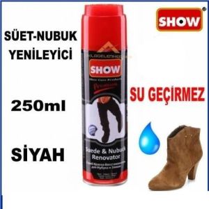 Siyah Süyet Boyası Su Geçirmez 250ml Süet, Nubuk Ayakkabı-Çanta-Mont Boyası Siyah Renk Sprey Boya