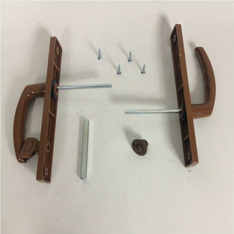 Kahverengi pimapen mandallı kapı kolu seti kaliteli plastik PVC doğrama kapı kolu WC-banyo modeli