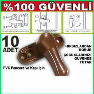 10 Adet Kahverengi Pvc Kapı Pencere Pimapen Kilidi