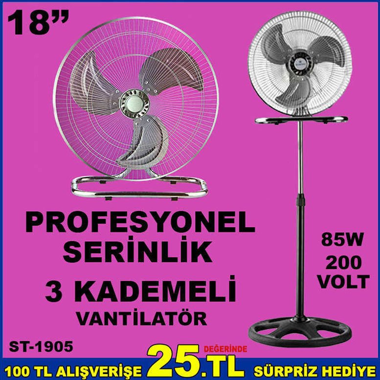 18 inch Sanayi Tipi Güçlü Serinletici Metal Vantilatör, Çok Fonksiyonlu Büyük Boy Ayaklı Vantilatör