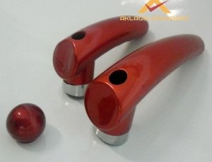 KIRMIZI RENKLİ ÇAYDANLIK KULP TAKIMI VE TUTACAĞI