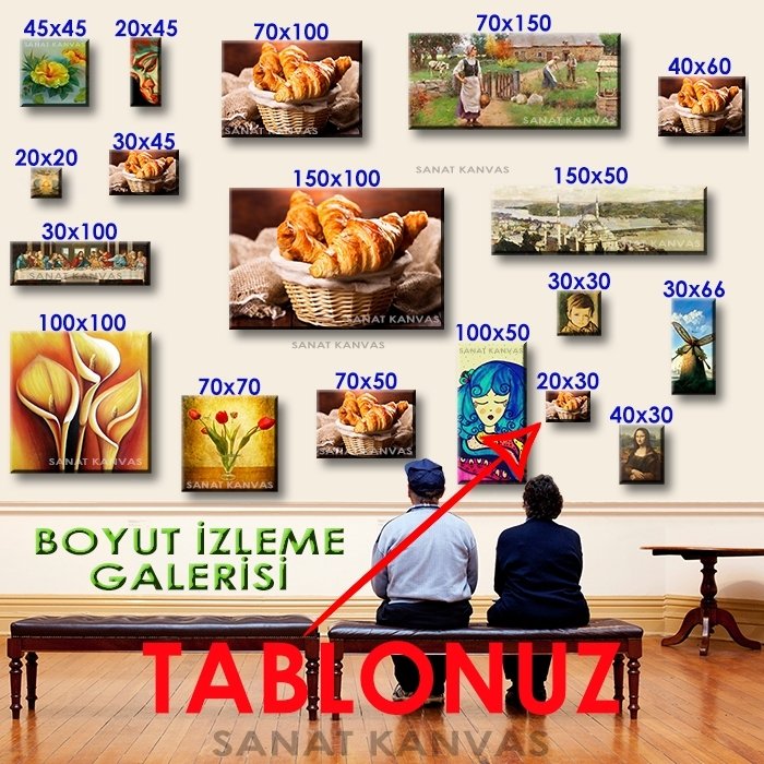 TATLI KRUVASANLAR 7 değişen ölçü ORİJİNAL KANVAS TABLO