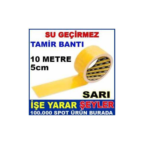 İp örgülü çok amaçlı dış mekan tamir bantı,çadır bantı 10mt boy 5cm su geçirmez SARI TAMİR BANTI