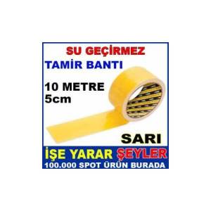 İp örgülü çok amaçlı dış mekan tamir bantı,çadır bantı 10mt boy 5cm su geçirmez SARI TAMİR BANTI