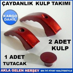 KIRMIZI RENK ÇAYDANLIK KULP TAKIM KAPAK TUTACAĞI