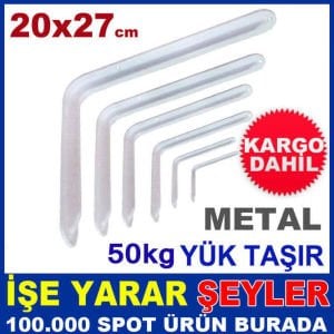 L MODEL GÜÇLÜ METAL RAF AYAĞI 20x27cm BEYAZ KD