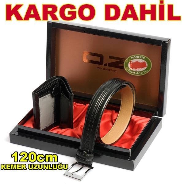 OZ BLCK ÖZEL KUTULU ERKEK KEMERİ ve CÜZDAN SETİ