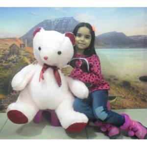Beyaz Renk Peluş Ayı Büyük Boy Peluş Ayıcık En Güzel Hediye Peluş Ayı Tam Boy80cm,Oturur Boy60cm