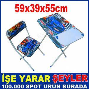 ARABA DESENLİ ÇOCUK ÇALIŞMA MASASI SETİ