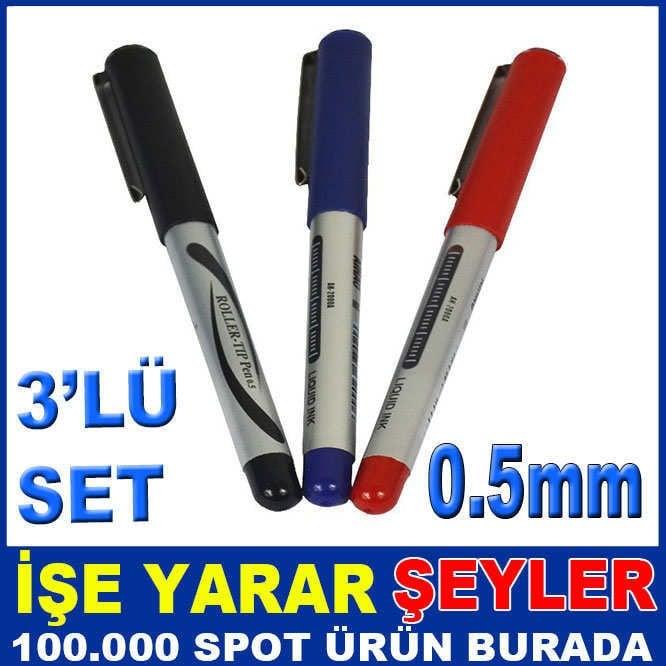 3 FARKLI RENK AIHAO İNCE UÇ PİLOT KALEM SETİ