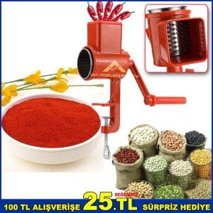 Metal Gövdeli Buğday Hububatları İçin Pürüzsüz Manuel Krank Ceviz,Fındık,Biber,Mısır Değirmeni