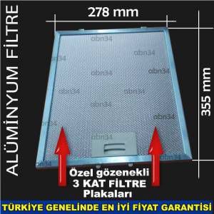Alüminyum Davlumbaz Filtresi 278x355mm Ankastre Filtresi 27.8x35.5cm Alüminyum Kartuş Filtre