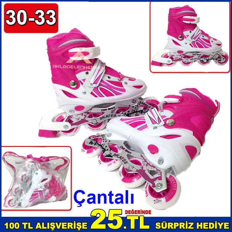 Tekerlekleri Ayarlanabilir Paten Seti S Beden 30-33 Numara Yeni Başlayanlar İçin Kaliteli Paten