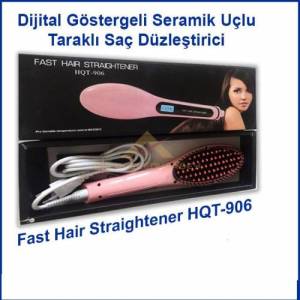 Dijital Göstergeli Seramik Uçlu Taraklı Saç Düzleştirici, Fast Hair Straightener HQT-906