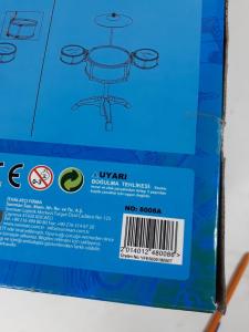 Oyuncak Bateri Batery  Seti 3 Davul Çan 2 sopa Seti eğitici oyuncak