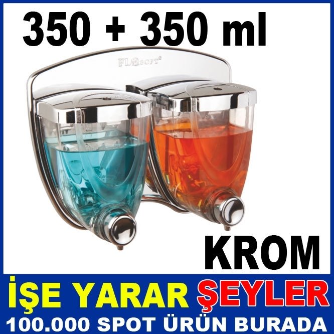FLOSOFT 038 İKİZ KROM 700ml SIVI SABUNLUK ÜCRETSİZ KARGO