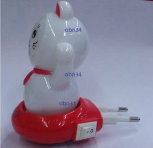 Hello Kitty Açma Kapatma Anahtarlı Prize Takılan Soft Işık Sarfiyatsız Led Çocuk Odası Gece Lambası