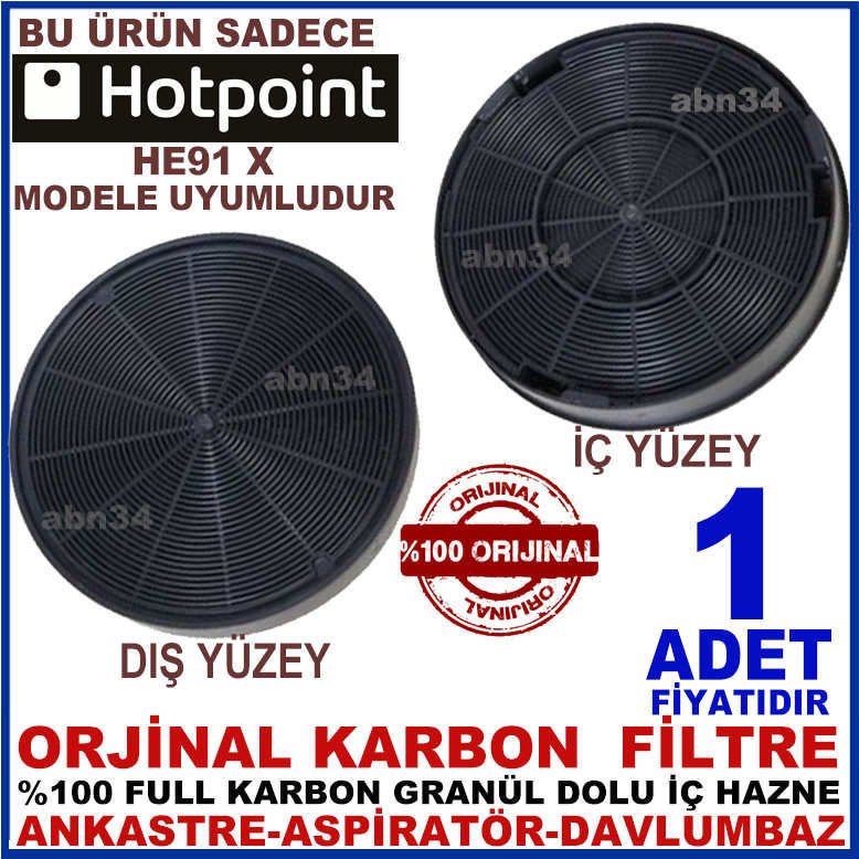 HOTPOİNT ANKASTRE DAVLUMBAZ FİLTRESİ HE91 X MODEL DAVLUMBAZ İÇİN GRANÜL KARBONLU FİLTRE