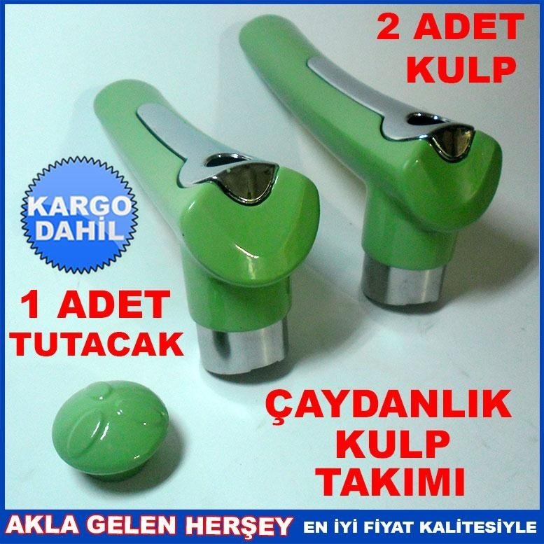 METAL BORDÜRLÜ-AÇIK YEŞİL ÇAYDANLIK KULP TAKIMI KAPAK TUTACAĞI