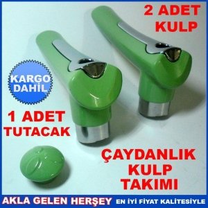 METAL BORDÜRLÜ-AÇIK YEŞİL ÇAYDANLIK KULP TAKIMI KAPAK TUTACAĞI