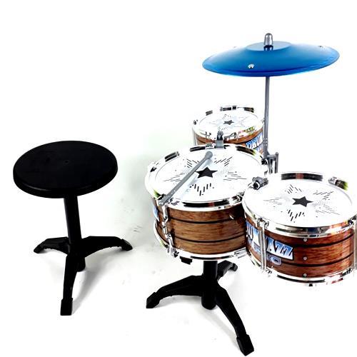 Oyuncak Bateri Batery  Seti 3 Davul Çan 2 sopa Tabure Seti eğitici oyuncak