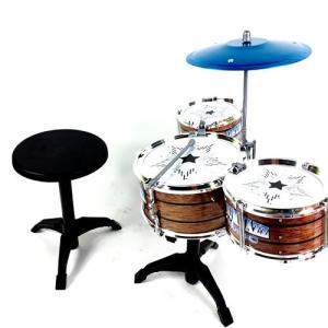 Oyuncak Bateri Batery  Seti 3 Davul Çan 2 sopa Tabure Seti eğitici oyuncak